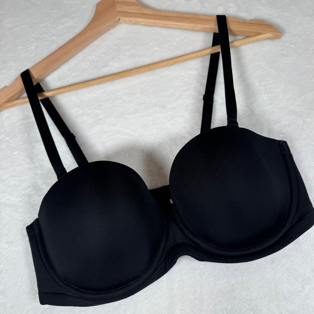 Wacoal Red Carpet Strapless Bra Black 36D Underwire 854119 Convertible Womens